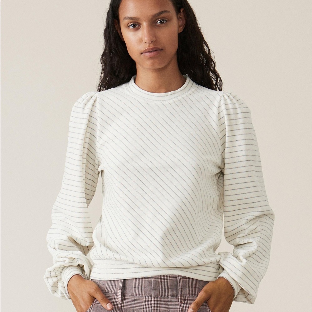 Ganni Velvet Jersey Puff Sweatshirt